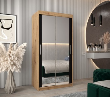 Szafa przesuwna sypialniana z regałami T3 100 cm