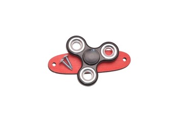 CZARNY SPINNER DO TABLICY SENSORYCZNEJ MANIPULACYJNE CZERWONA PODSTAWKA