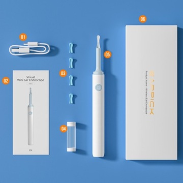 УМНАЯ ОТОСКОПНАЯ КАМЕРА ВОСК ДЛЯ ЧИСТКИ УШЕЙ WIFI HD НАБОР СМЕННЫЙ EPS