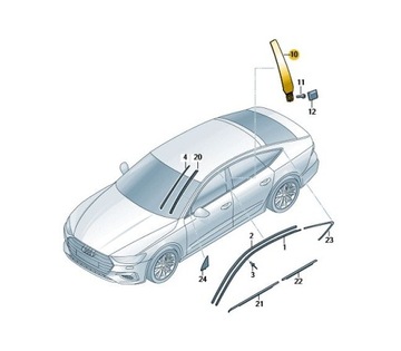 фото thumb №1, Накладка дверь стойка b чёрная левая audi a7 c8