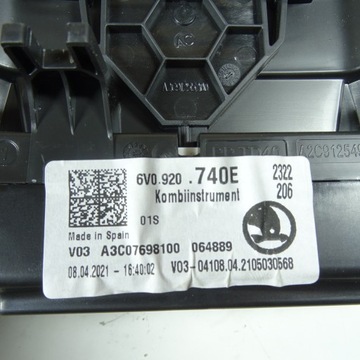 фото thumb №4, Skoda fabia 3 iii 1.0b спидометр 6v0920740e
