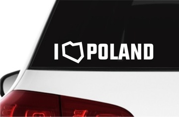 Наклейка на окно автомобиля I LOVE POLAND Polska 24 см