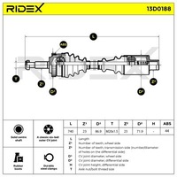 фото thumb №2, Привідний вал привідна renault kangoo kc0/1 ridex 13d0188