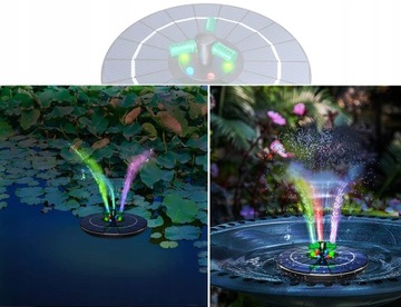 ПЛАВАЮЩИЙ СОЛНЕЧНЫЙ САДОВЫЙ ФОНТАН, ЦВЕТНОЙ RGB, 16 см