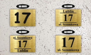 АДРЕСНАЯ ТАБЛИЧКА С НОМЕРОМ ДОМА 32x21 см Золото + ПРОСТАВКИ