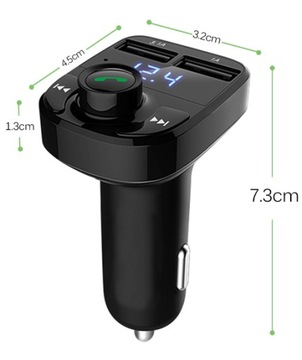FM-ПЕРЕДАТЧИК BLUETOOTH ЗАРЯДНОЕ УСТРОЙСТВО MP3 SD 2xUSB