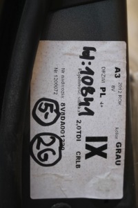 фото thumb №7, Audi a3 lx7r 8v двері ліві сторона ліва 8v0 2012- lx7r - сірий 3-дверний 8v