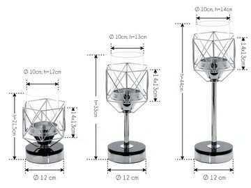 Подсвечник Glamour Lantern Chrome Silver кристалл