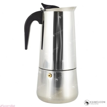 KAWIARKA METALOWA EKSPRES DO KAWY KAFETERKA 450ml stalowa srebrna 9 filiżan