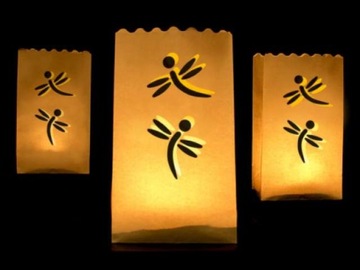 LAMPION torebki na świece ŚLUB białe DEKORACJA x10