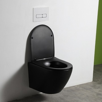 MISA MUSZLA MISKA WC PODWIESZANA WISZĄCA PRIMO SLIM CZARNY MAT DESKA