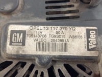 Opel corsa c рестайлінг  1.3cdti генератор 13117279yq valeo 2542851a 90a test в Україні, фото thumb