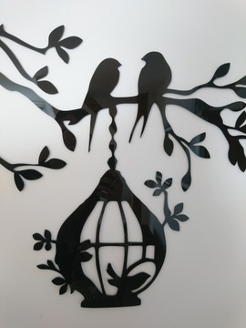 Украшение стен для 3D A056 Salon Birds на ветке 110x85 см.