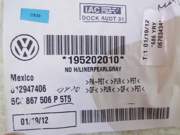 фото thumb №14, 5c6867506p потолок vw jetta 5t5 2011-2018r