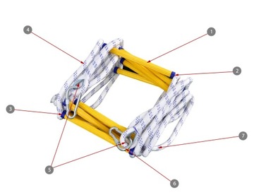 Drabina linowa sznurowa pleciona na dach 8 metrów