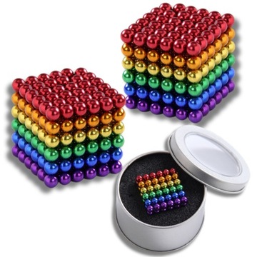 МАГНИТНЫЕ ШАРИКИ NEOCUBE 216 ШТ 3ММ РАДУГА + БЕСПЛАТНАЯ КОРОБКА С ГУБКОЙ