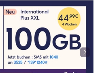 Карта Lycamobile DE SIM Internet International Plus XXL 150 ГБ
