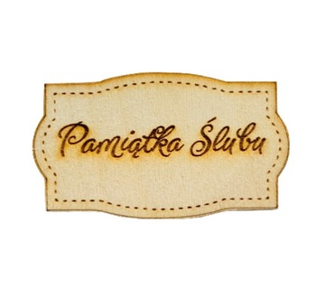 Tabliczka z napisem pamiątka ślubu grawer 7 cm w10
