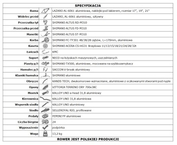 LAZARO AERO V1 FITNES GRAVEL 28 SOLID МУЖЧИНЫ