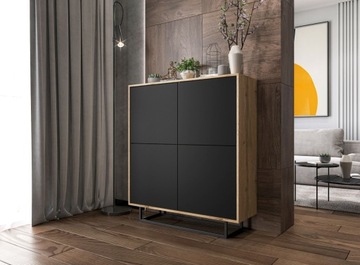 Комод Loft, тумба под телевизор Loft wotan, черный MAT, 113 см