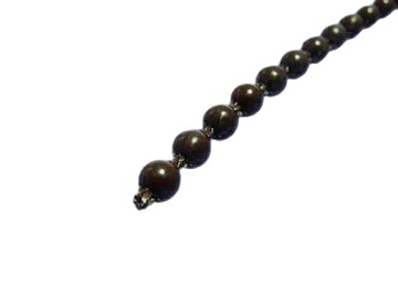 3 mb łańcuszek brązowy do rolet 4,5x6 mm grube kulki + łącznik - brąz