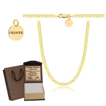 Золотая полная мужская цепь Gucci Pr. 925 585 SOLID + гравировка бесплатно
