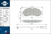 Тормозные диски rotinger rt 21630-gl t9 + тормозные колодки rt 2pd3136 Доставка, фото thumb