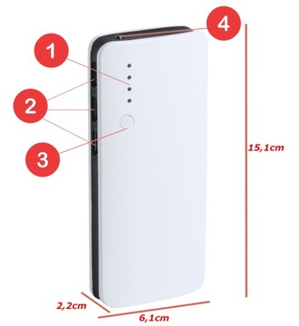 MEGA POWERBANK 20000 мАч + КАБЕЛЬ 3 USB-ФОНАРИКА ДОПОЛНИТЕЛЬНОЙ ЕМКОСТИ ПРЕМИУМ