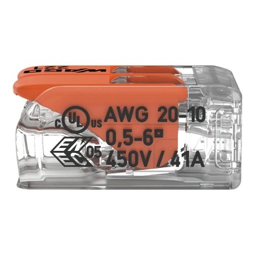 БЫСТРОСОЕДИНИТЕЛЬ WAGO 221-612 2x0,5-6MM² 10 шт.