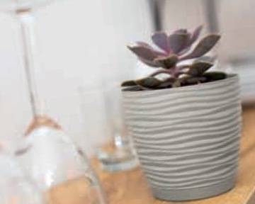 Doniczka Sahara Petit z podstawką Biała 27 cm