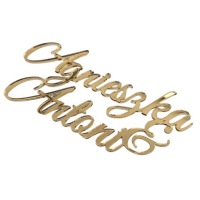 Золотой топпер для боковой части торта с золотым зеркалом NAMES NAMES свадьба