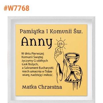 Złoty Medalik z Łańcuszkiem 585 Grawerem na Komunię Pamiątka Komunii