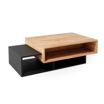 STOLIK KAWOWY PROSTOKĄTNY LOFT 105 x 60 x 32cm ANTRACYT/GOLDKRAFT
