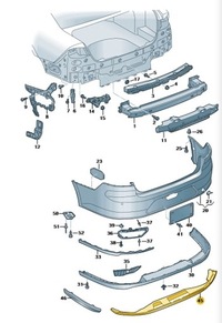 фото thumb №1, Спойлер бампера накладка arteon 3g8807568e r-line