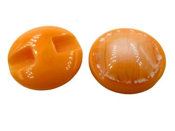 15mm Guziki ozdobne 1 sztuka ORANGE ze smugami masy perłowej K409 15004