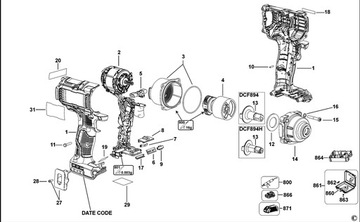 DeWalt KOŃCÓWKA Z BOLCEM N536344 DO DCF896 DCF894