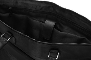 Torba na laptopa skórzana męska czarna na ramię A4