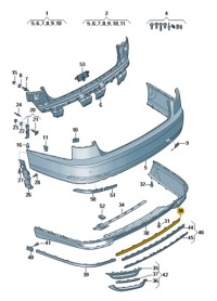 фото thumb №1, Молдинг декоративна бампера середина задня audi a8 d5