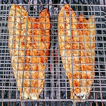 RUSZT SKŁADANY DO GRILLOWANIA PIECZENIA ZAMYKANY KRATKA METALOWY 34x58 CM