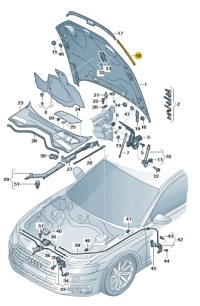Купить Ограничитель защитный капот перед левый audi a8 d5 aso оригинал, фото thumb