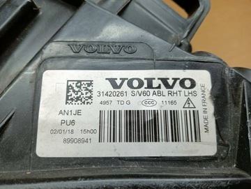 фото thumb №13, M27 лампа левая перед volvo s60 v60 рестайлинг ксенон 31420261