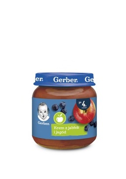 GERBER deserek krem z jabłek i jagód 125g