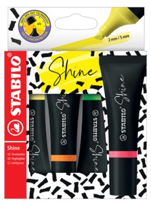 Неоновый хайлайтер Stabilo SHINE, 4 неоновых цвета