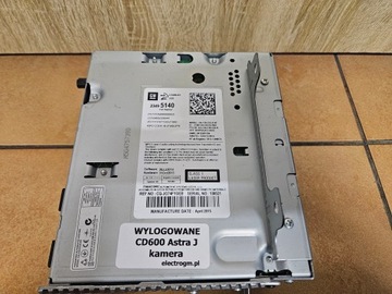 Радио CD600 Opel Astra J 23495140 CD 600 Зарегистрированная камера