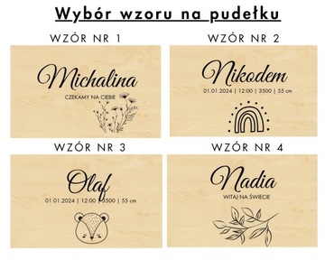 Gift Box Baby – Zestaw dla Niemowlaka w Grawerowanym Drewnianym Pudełku