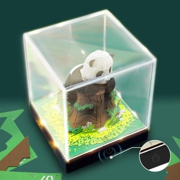 Настольный календарь 2024 3D Panda Блокнот из бумаги со светодиодной подсветкой 202