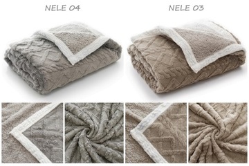 GRUBY KOC wytłaczany na łóżko miękki baranek mikrofibra SHERPA 200x230