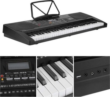 ORGANY ELEKTRONICZNY Z FUNKCJĄ NAUKI GRY KEYBOARD +STATYW