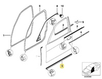 фото thumb №8, Оригинальная нижняя прокладка дверь передних bmw e39 левая