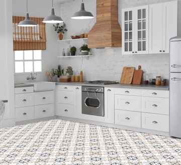 Плитка ПВХ 25x25 ORIENTAL FLOWER бежевая виниловая плитка